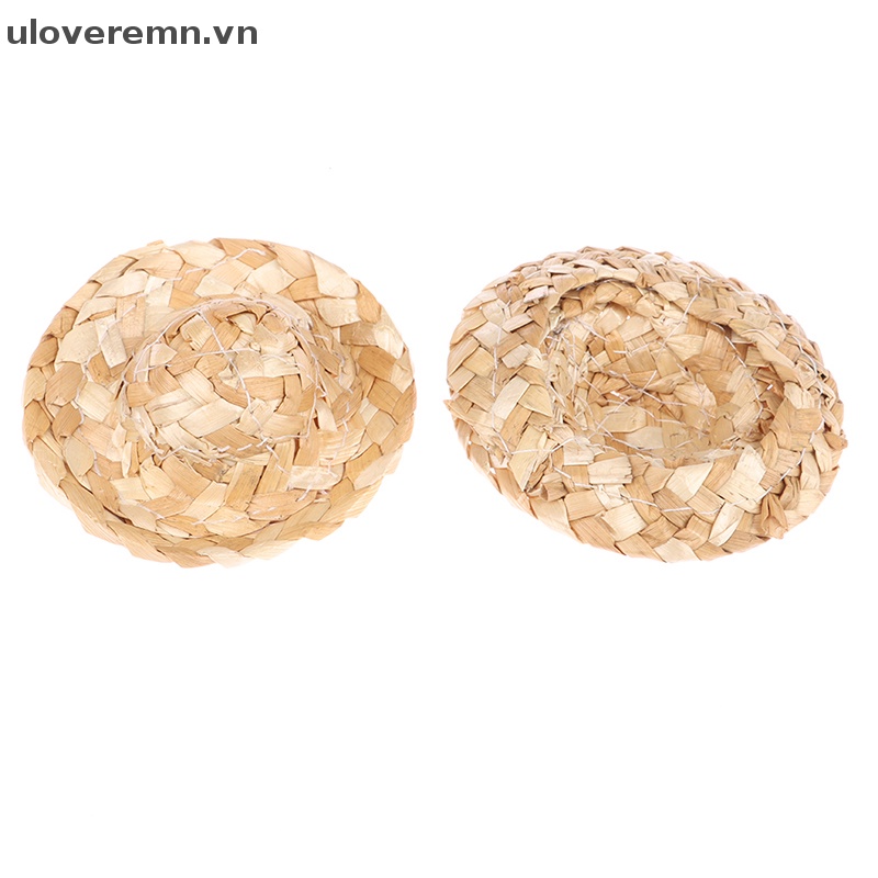 Bộ 2 Nón Rơm Mini Xinh Xắn Cho Nhà Búp Bê 5.5cm
