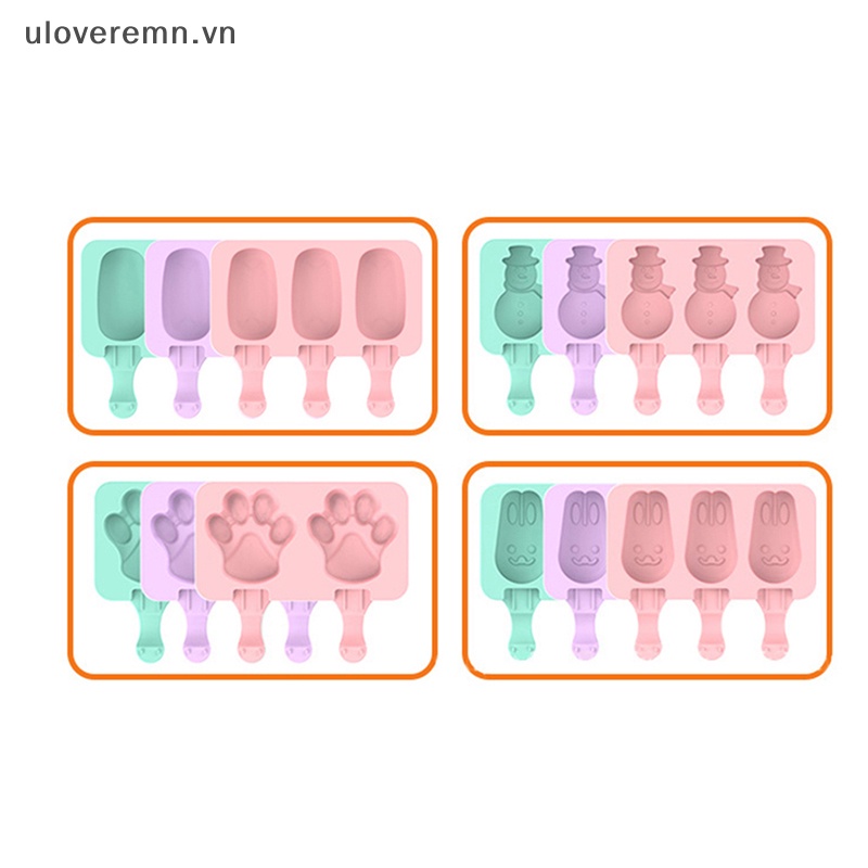 Khuôn Silicon Làm Kem Que Hình Hoạt Hình Có Thể Tái Sử Dụng