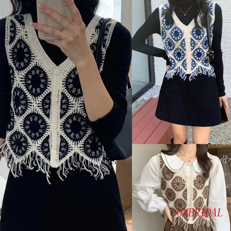 Áo Sweater Dệt Kim Sát Nách Thời Trang Vintage Đáng Yêu Cho Nữ