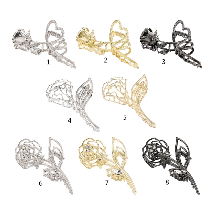Kẹp Tóc Hoa Hồng Kim Loại Nhiều Kiểu Dáng Cho Nữ