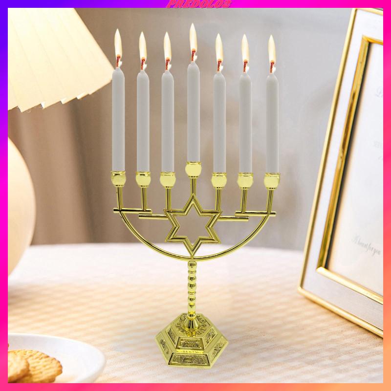 Set 2 Giá Đỡ Đèn Cầy 7 Đầu Hanukkah Menorah Để Bàn Trang Trí Tiệc Cưới