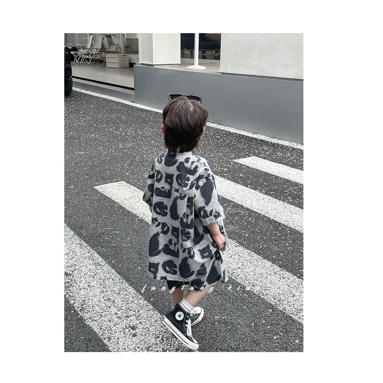 Set Áo Sơ Mi Ngắn Tay Và Quần Short Thời Trang Mùa Hè Mới 2023 Cho Bé Trai