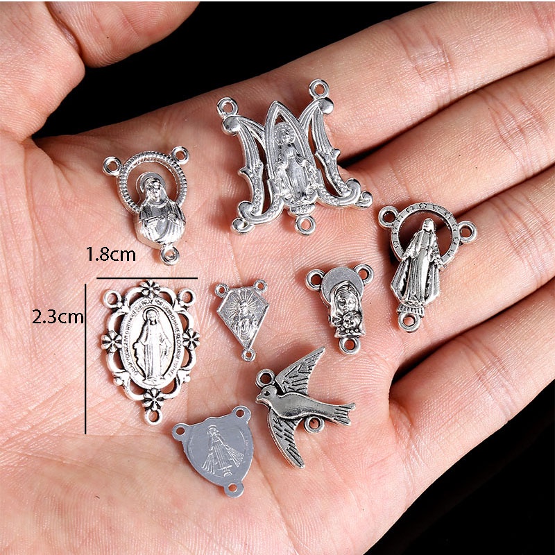 10 đầu nối vòng cổ vòng cổ Công giáo, huy chương hình tam giác vòng cổ Chúa Giêsu Kitô tôn giáo,