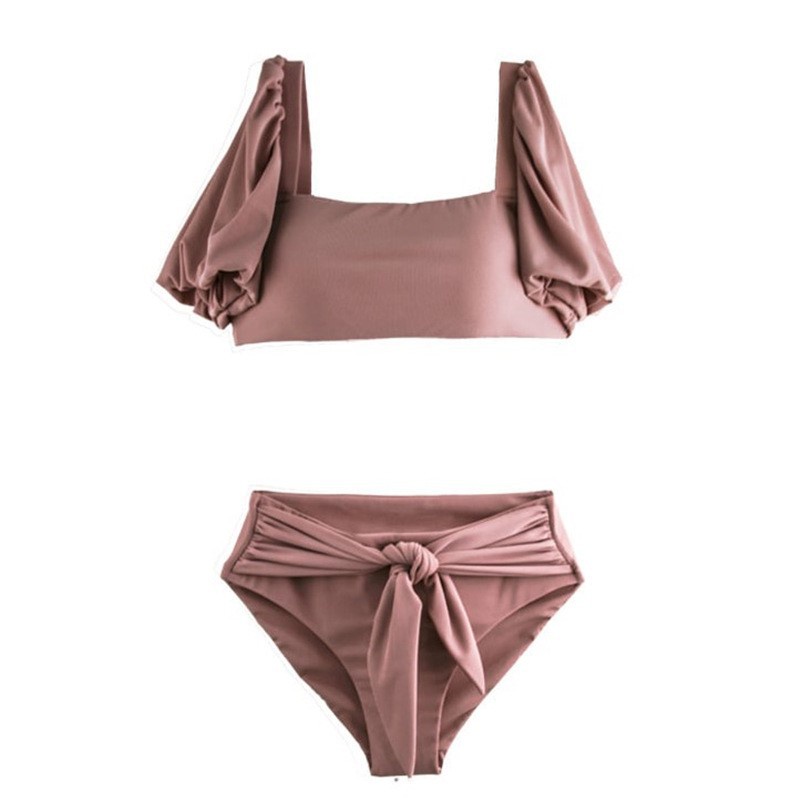 Mới Bộ Đồ Bơi Hai Mảnh Màu Hồng Phong Cách Hàn Quốc Quyến Rũ Cho Nữ