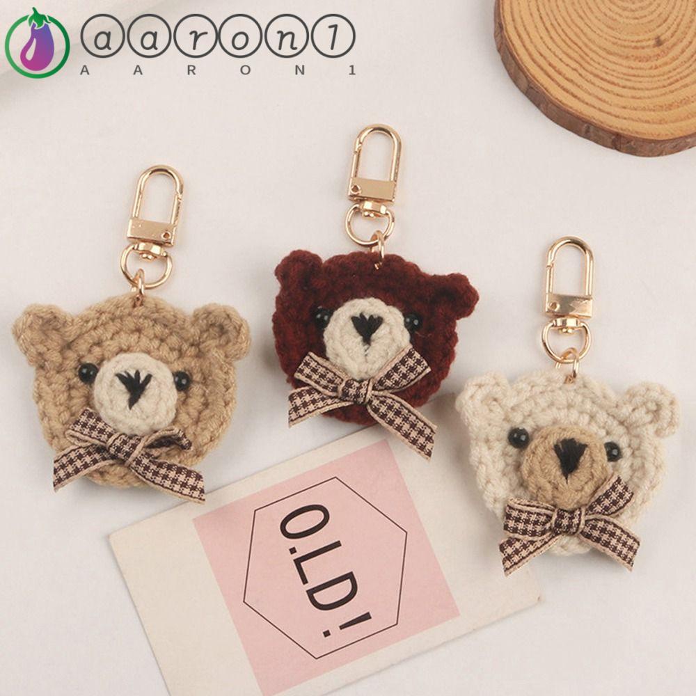 Aaron1 Móc Chìa Khóa Mềm Có Thể Tháo Rời Phối Nơ Len Dệt Kim Phong Cách Hàn Quốc Dễ Thương Cho Nữ