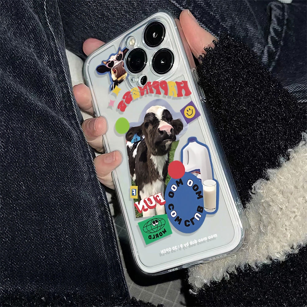 ✅Ốp Điện Thoại Tpu Mềm Chống Sốc Họa Tiết Bò Sữa 13 Kiểu Đơn Giản Cho Iphone12Max14Pro11Plus786In