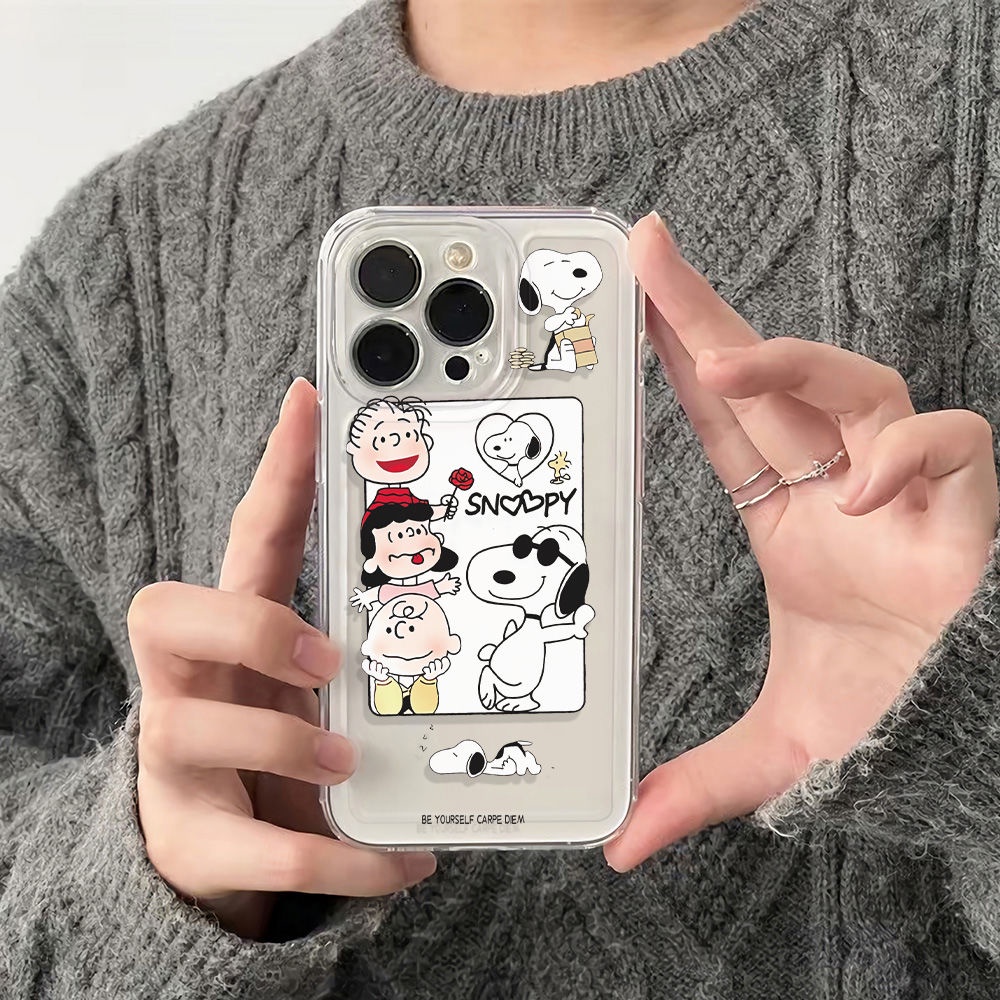 ✅Ốp Điện Thoại Dẻo Họa Tiết Hoạt Hình Charlie Snoopy Dễ Thương Chống Sốc Cho Iphone12 Style Apple Max6In1178 13 plus14pro
