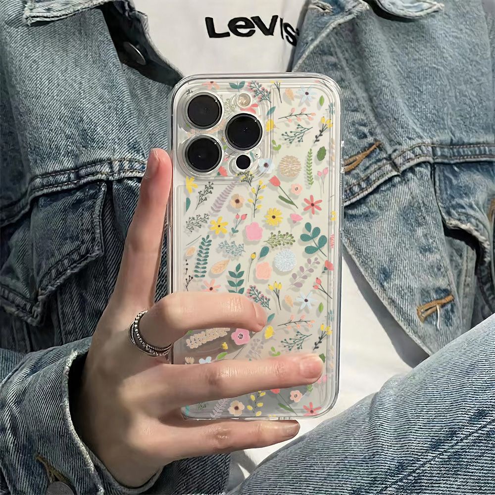 ✅Ốp Điện Thoại Mềm Chống Sốc Họa Tiết Hoa Đơn Giản Cho Iphone 14pro 12 plus11 136In78Max CF4H