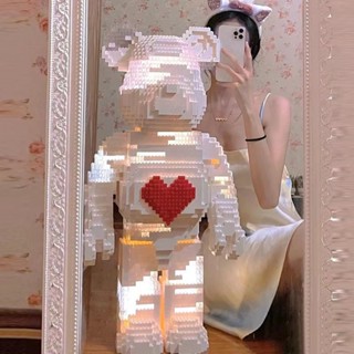 [3168 CHI TIẾT] Mô hình lắp ráp LEGO BEARBRICK size lớn 31cm có đèn led kèm theo, bộ xếp hình lắp ghép gấu bearbrick