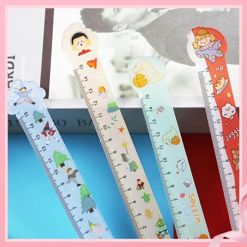 Thước Kẻ Hình Hoạt Hình Bằng Acrylic Trong Suốt Dễ Thương Có Thước Đo