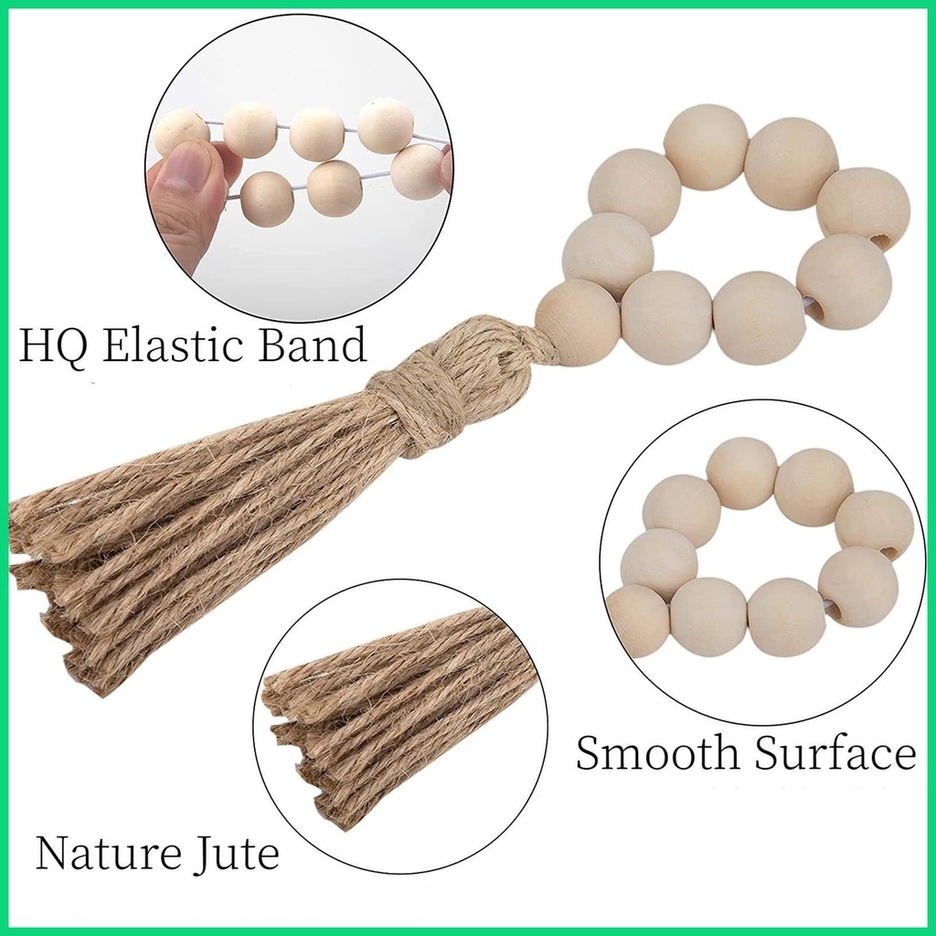 Vòng Giữ Khăn Ăn Phong Cách Boho Mộc Mạc Có Dây Tua Rua Thủ Công Khóa Gài Cho Nông Trại Giáng Sinh Jwvn