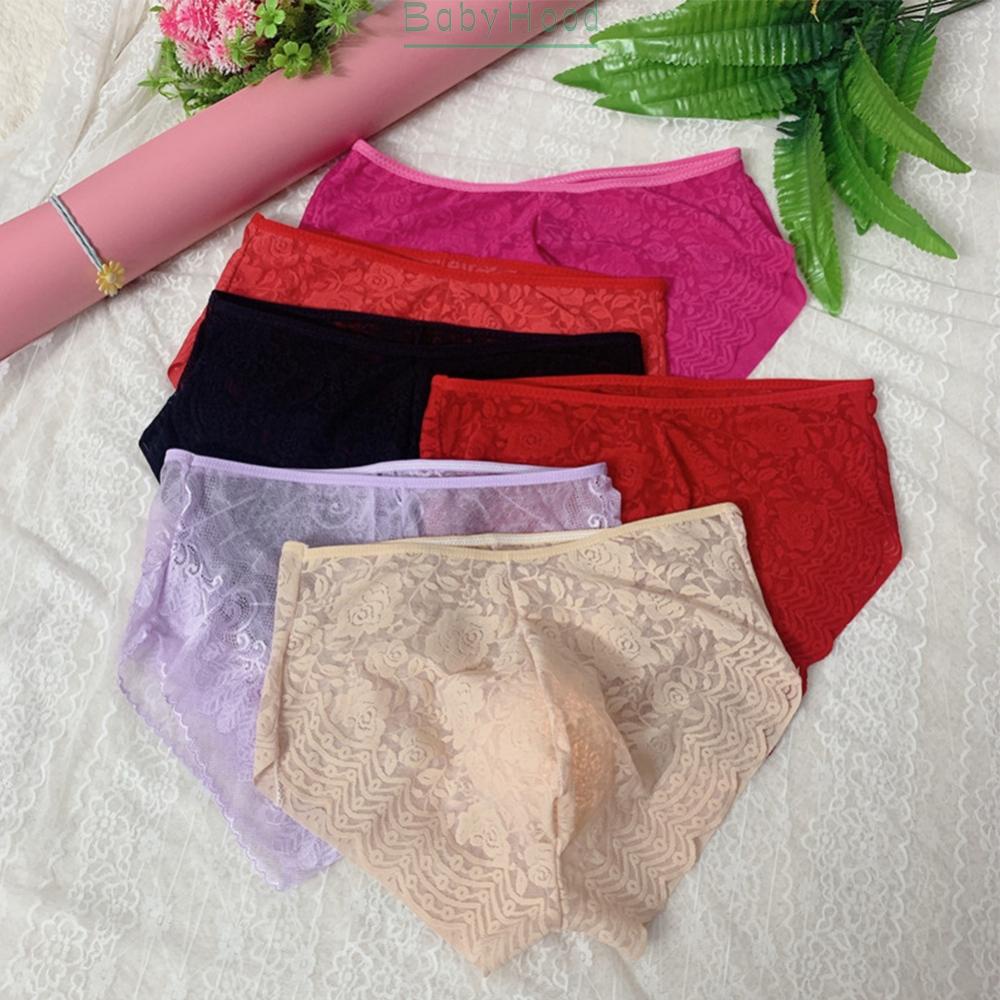 Sexy and Stretchy Men's Thong Underwear with Mesh Sheer Lace Pouch and G String Design#BBHOOD