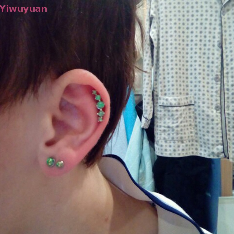1 Khuyên Tai Xoắn Ốc Đính Đá Opal Nhiều Màu Mới