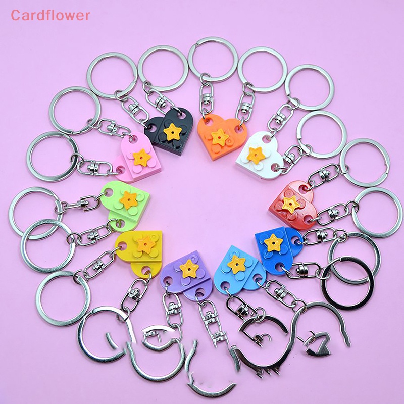 1 / 2 Cặp Móc Khóa Hình Trái Tim Ngôi Sao Năm Cánh Thời Trang Dành Cho Nam Và Nữ