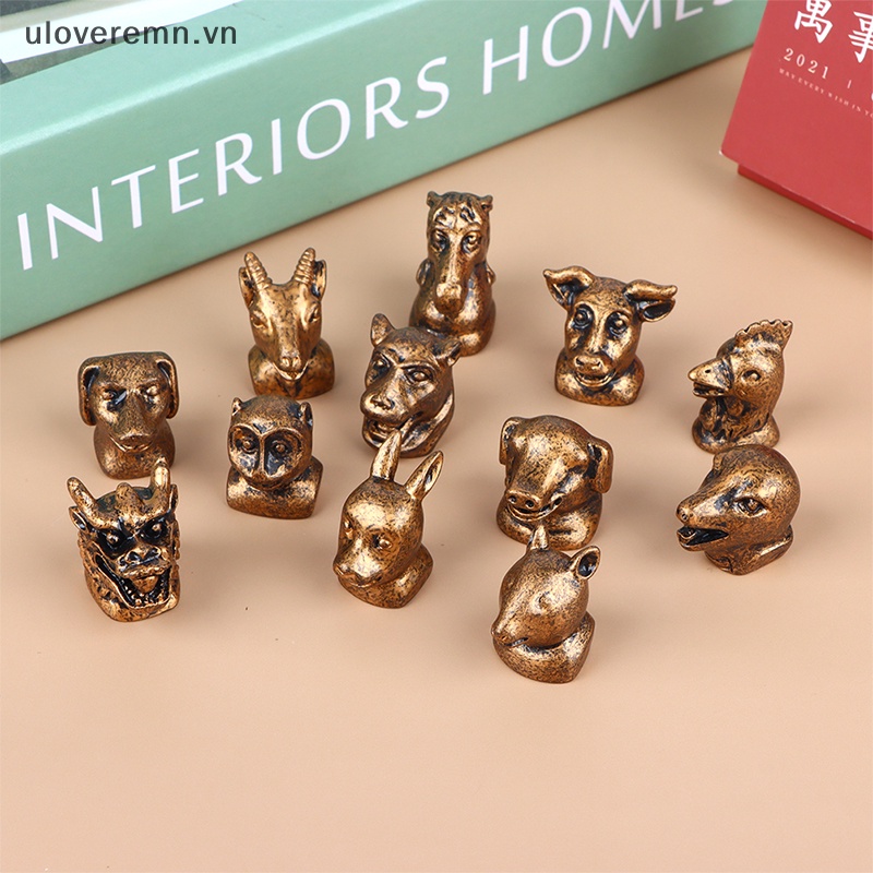 1 Đồ trang trí Đầu Động Vật Bằng Đồng Tỉ Lệ 1: 12 Dùng Trang Trí Tiểu Cảnh