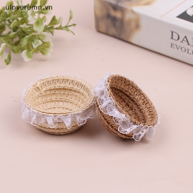Giỏ Đan Lát Đựng Thức Ăn Mini Trang Trí Nhà Búp Bê