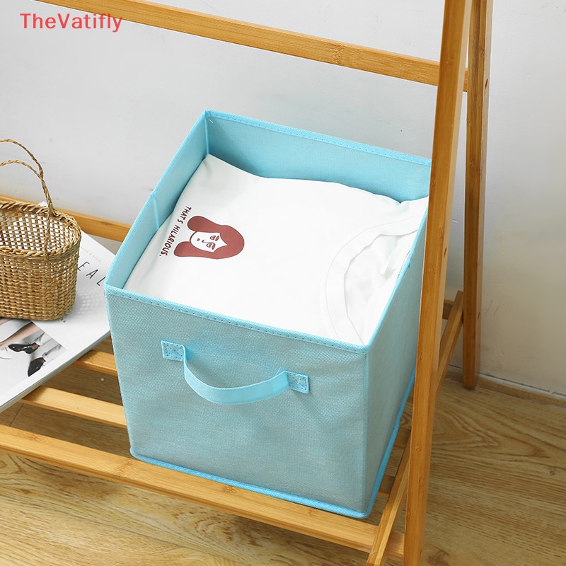 [Thevalifly] Túi Vuông Đựng Đồ Chơi / Thực Phẩm Sức Chứa Lớn Màu Sắc Thuần Khiết Có Thể Gập Lại