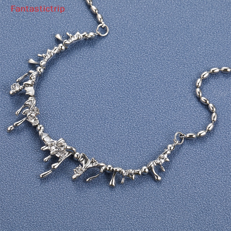 [Fantastictrip] Vòng Cổ Choker Bằng Hợp Kim Mặt Hình Giọt Nước Phong Cách Hip Hop Thời Trang Cho Nữ