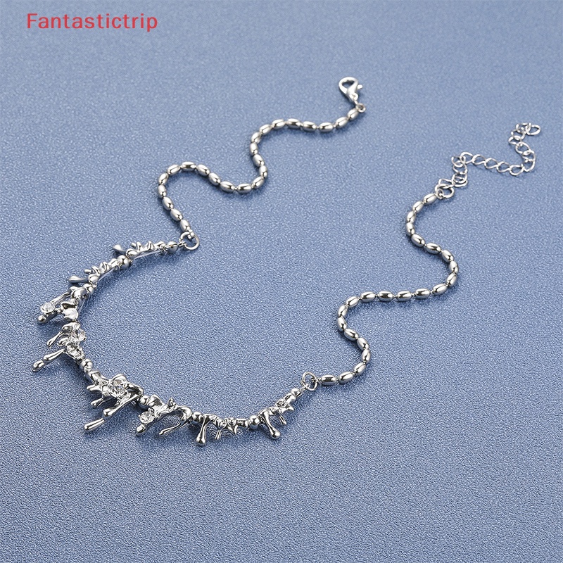 [Fantastictrip] Vòng Cổ Choker Bằng Hợp Kim Mặt Hình Giọt Nước Phong Cách Hip Hop Thời Trang Cho Nữ