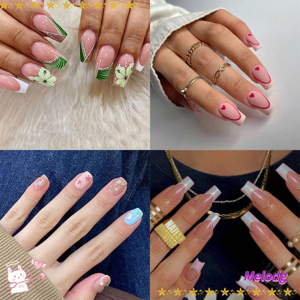 Bộ Móng Tay Giả Toàn Diện Đầu Vuông DIY