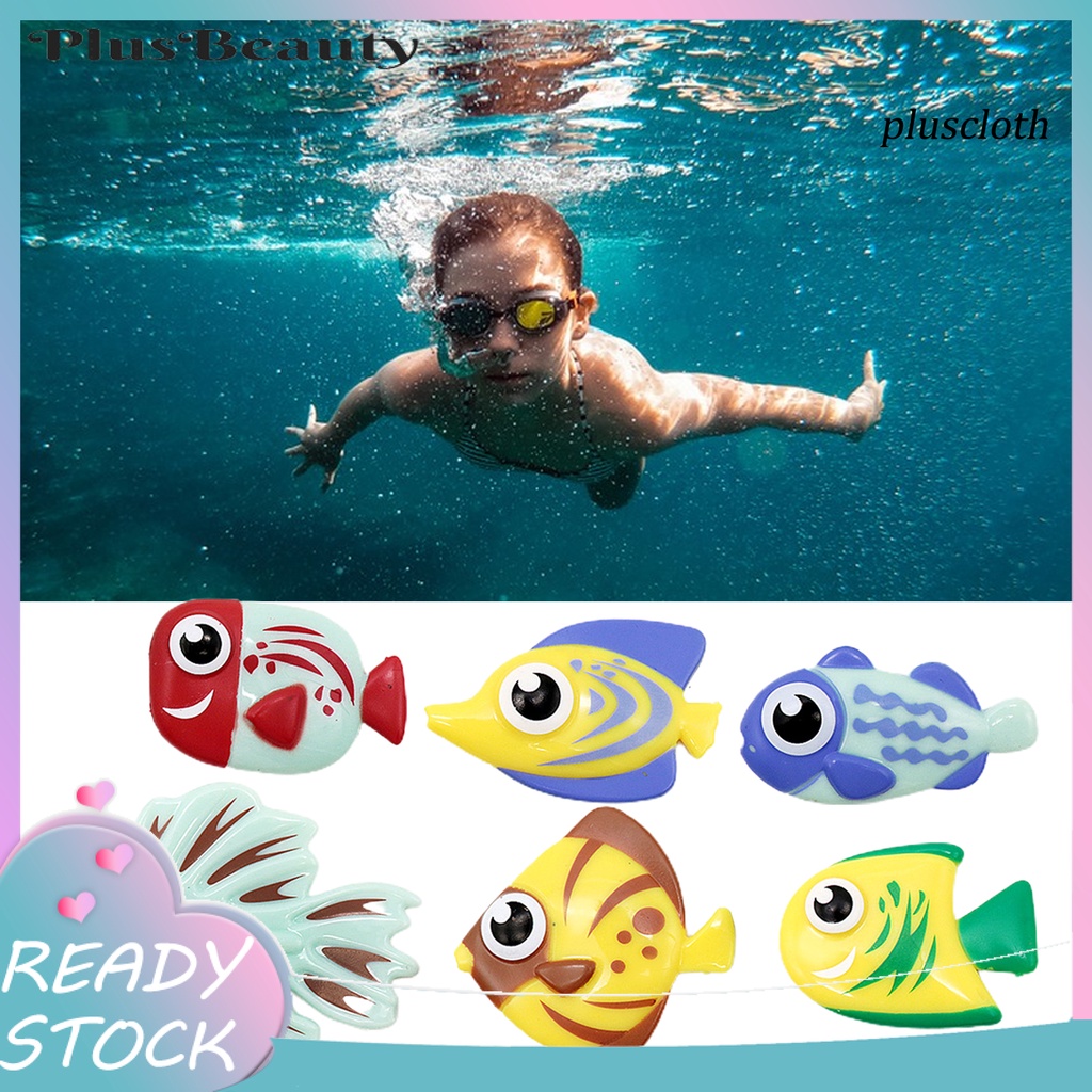 Bộ 6 Cá Nhựa PVC Đồ Chơi Nhiều Màu Sắc Cho Bé