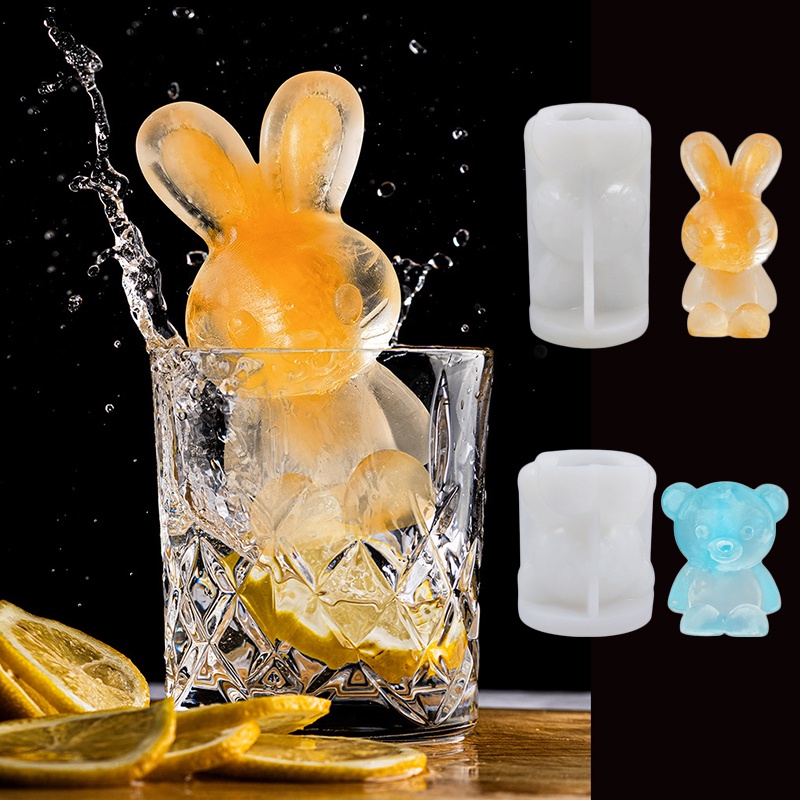 Khuôn Silicon Làm Đá / Xà Phòng / Bánh / Cà Phê Hình Gấu 3D