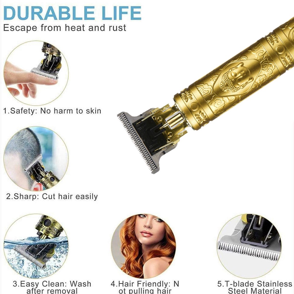 Tông Đơ Cắt Tóc 4 Số F6X8 Bằng Nhựa Có Thể Sạc Lại Bằng Cổng USB