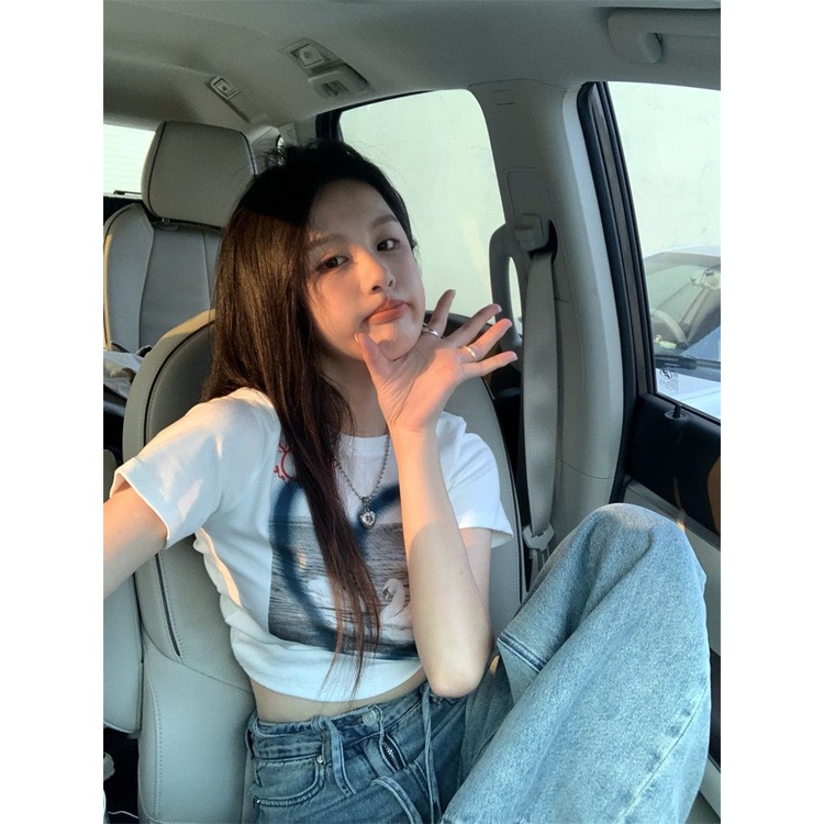 Áo baby tee Thun croptop Cotton Nguyên Chất Ngắn Tay Thời Trang Mùa Hè 2023 Phong Cách Mới Cho Nữ