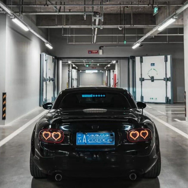 Bộ 5 Miếng Dán Trang Trí Kính Chắn Gió Xe Hơi Có Đèn LED Xanh Dương Độc Đáo