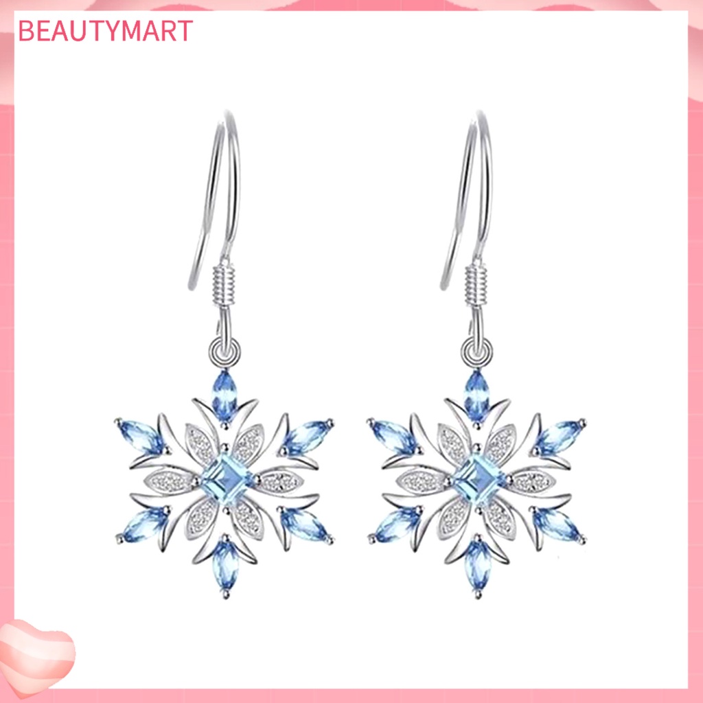 1 Đôi Bông Tai Hình Bông Tuyết Thiết Kế Nhẹ Nhàng Thanh Lịch Thời Trang Cho Nữ