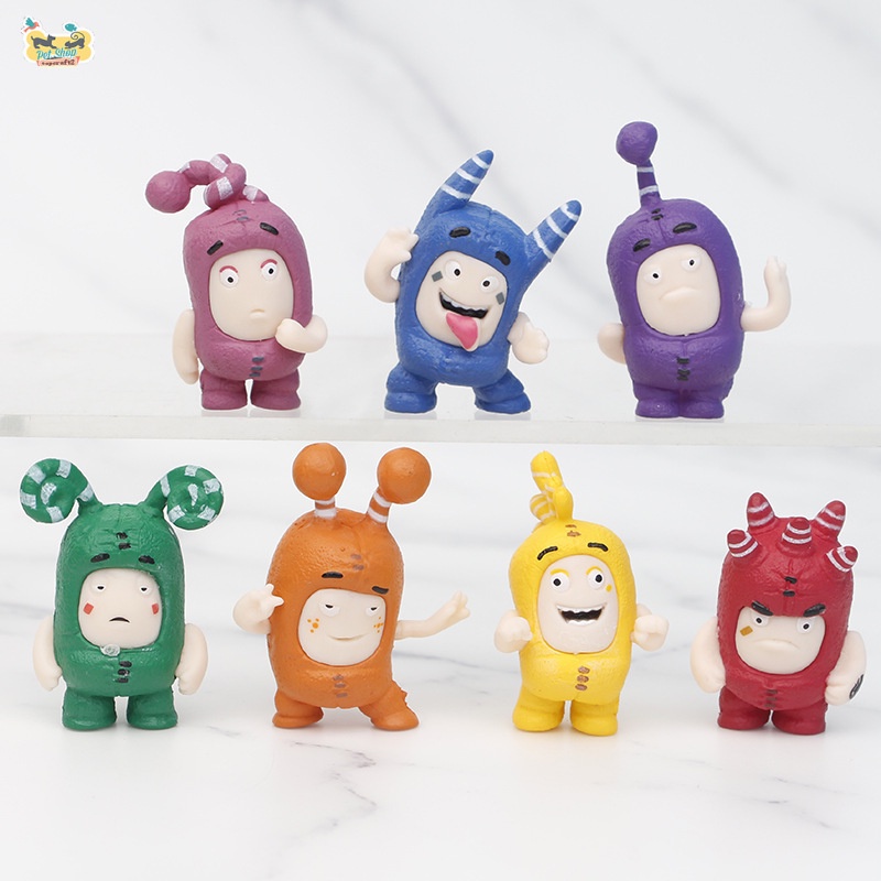 Bộ 7 Mô Hình Nhân Vật Oddbods Hoạt Hình Oddbods Trang Trí Sinh Nhật Cho Bé