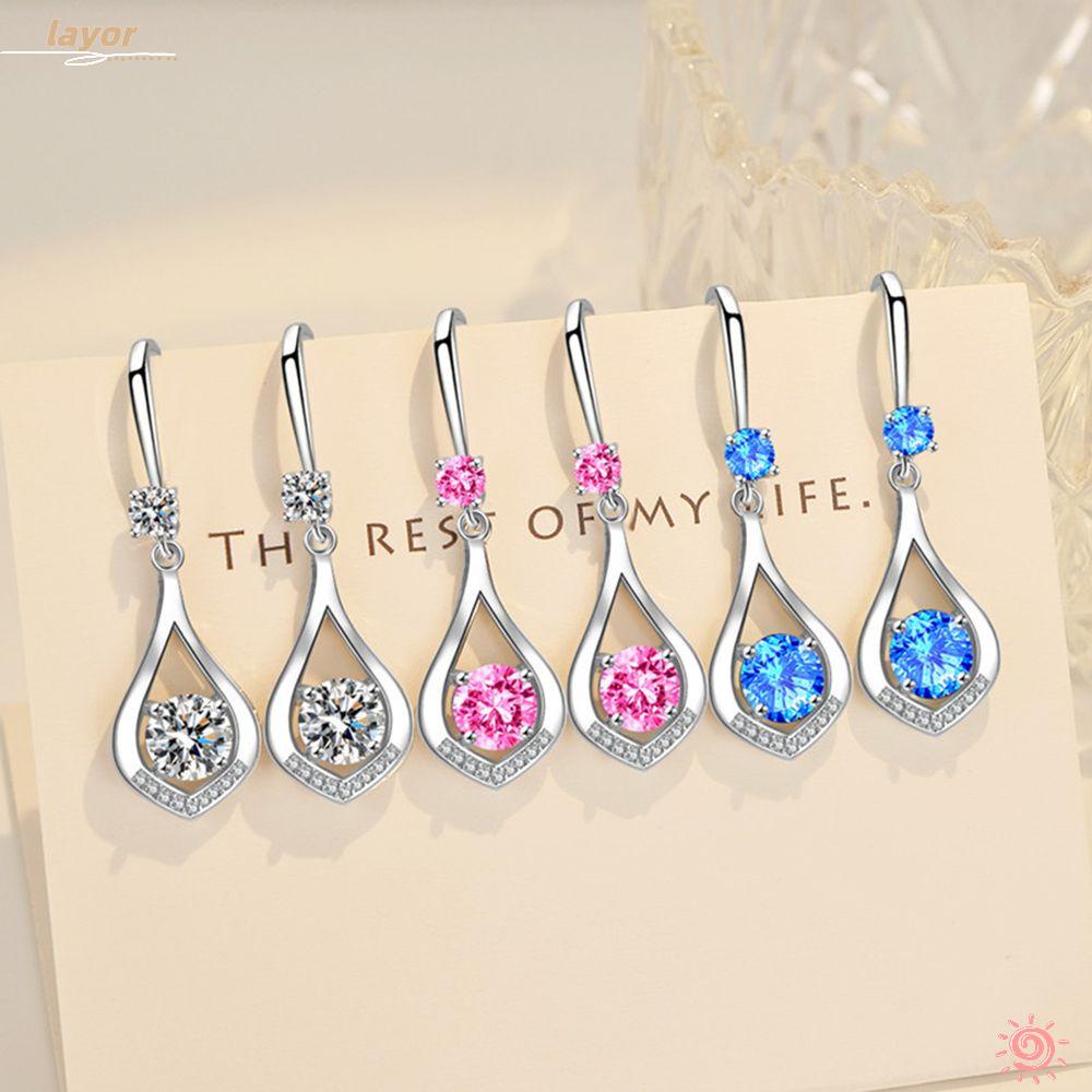 Lay Bông Tai Thời Trang|Bầu Dục Dài Hình Oval|Khuyên Tai Mặt Dây Chuyền