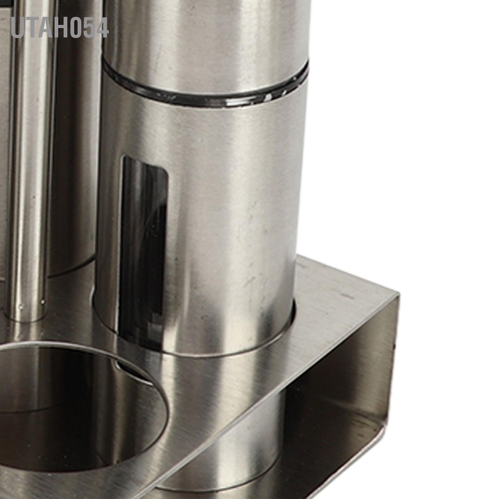 Utah054 Dầu Muối Cruet Set 304 Thép Không Gỉ Giấm Chai Pepper Shaker với Đế cho Nhà Bếp Hàng