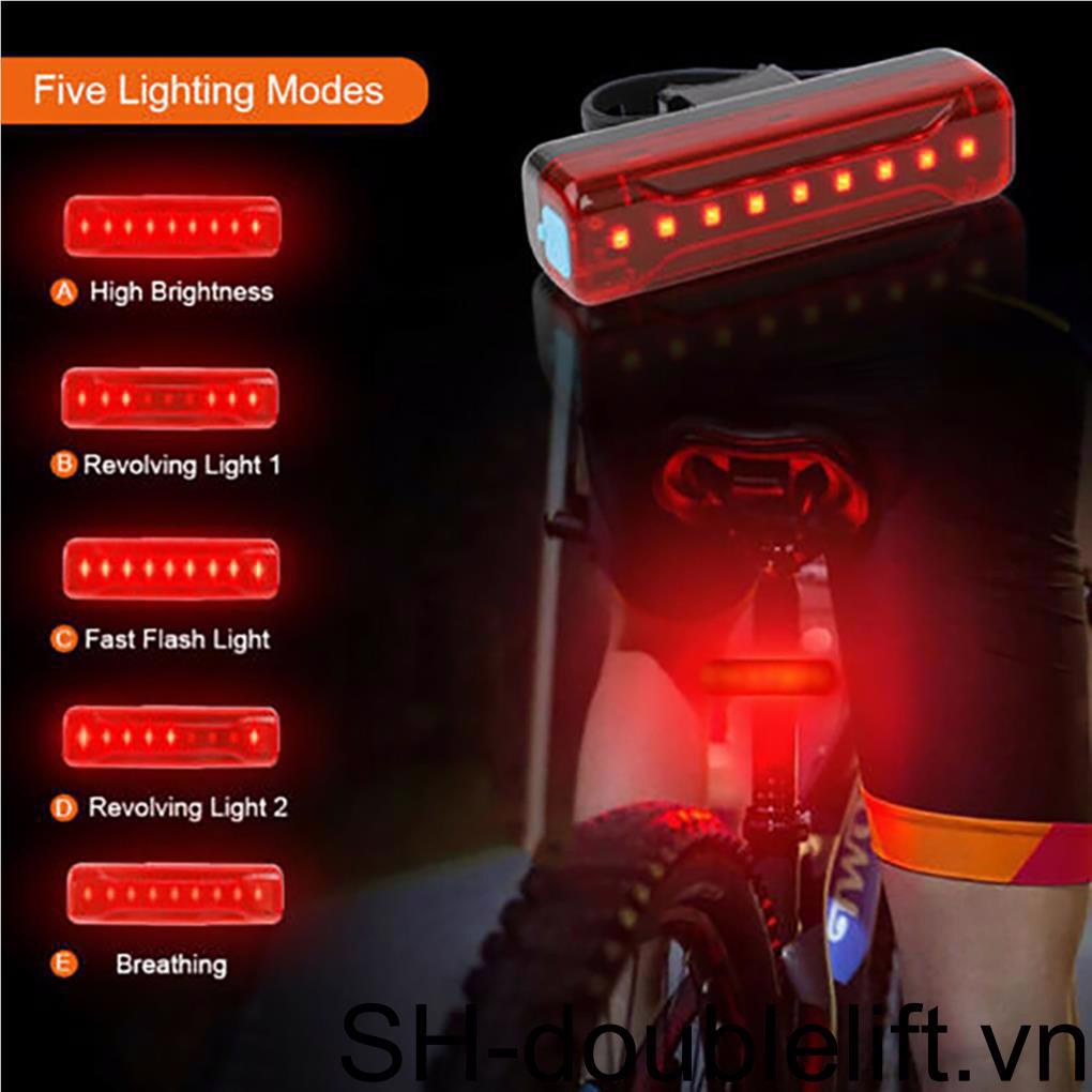 Đèn Pha LED USB Bằng Nhựa Siêu Nhẹ Chống Thấm Nước Chuyên Nghiệp Gắn Đuôi Xe Đạp