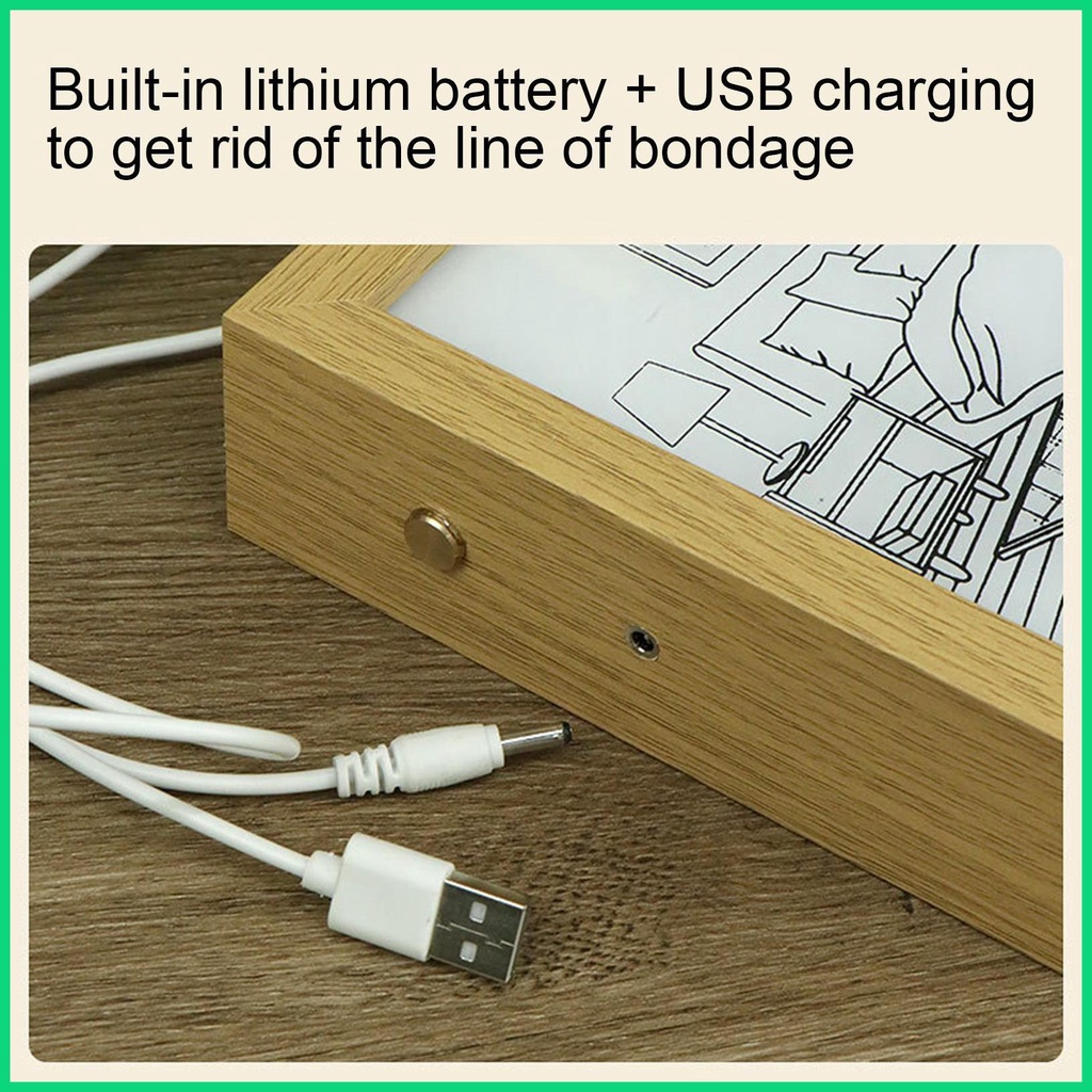 Khung Ảnh Có Đèn LED 3 Màu Sắc Tương Phản Độc Đáo