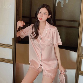 Bộ Đồ Ngủ Bằng Lụa Satin Plus Size Dành Cho Nữ