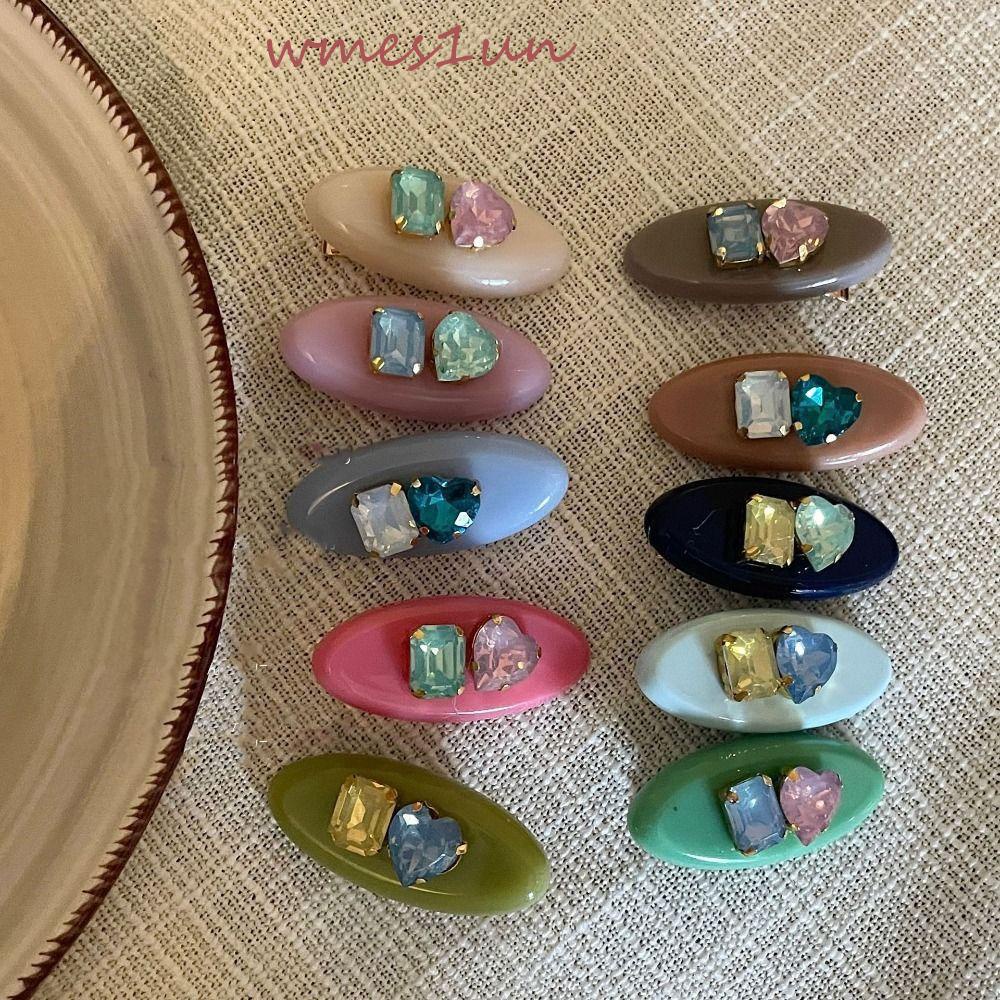 Kẹp Tóc Hình Trái Tim Màu Sắc Ngọt Ngào WMES15HKẹp Tóc Mini Hình Học Dễ Thương Cho Nữ