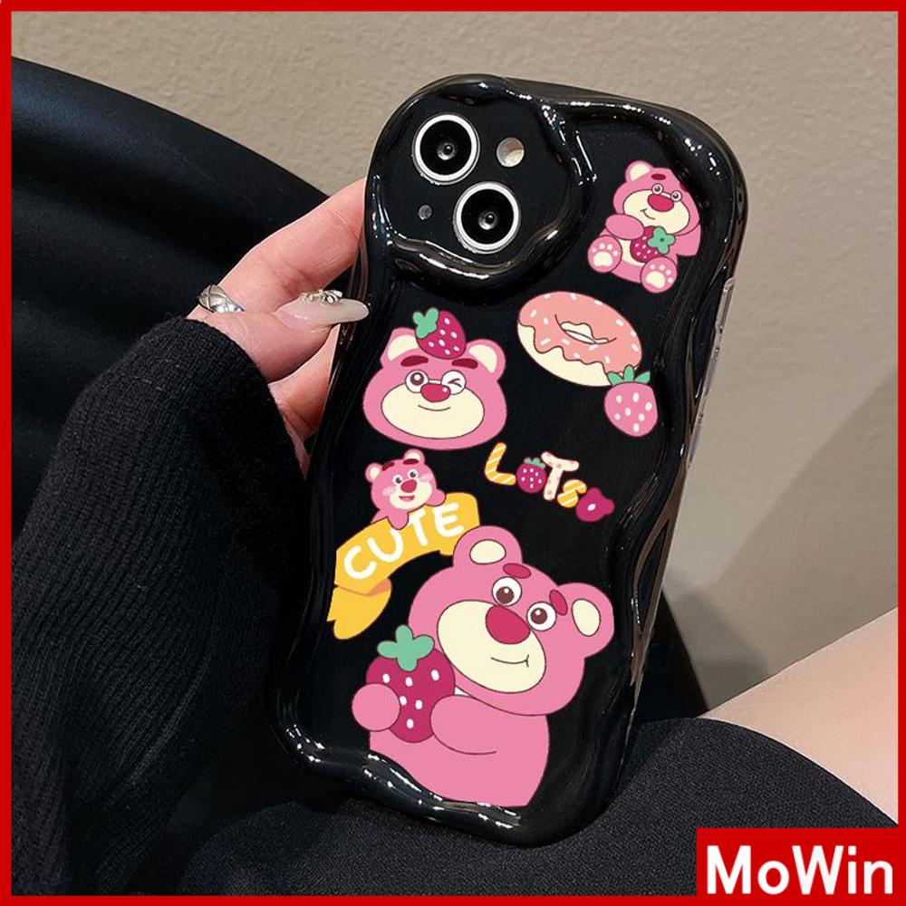 Dành Cho iPhone 14 Pro Max Ốp Lưng iPhone 3D Cạnh Cong Dạng Sóng Trong Suốt TPU Túi Khí Chống Sốc Vỏ Máy Ảnh Gấu Hồng Dễ Thương Tương Thích Với iPhone 13 Pro max 12 Pro Max 11 xr xs max 7 8Plus