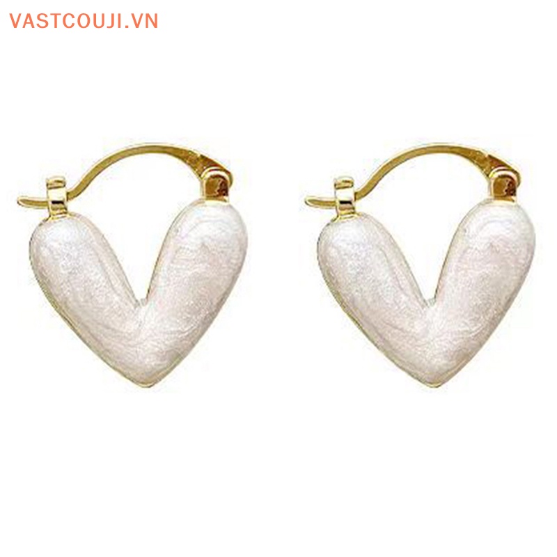 1 Đôi Bông Tai Hình Trái Tim Thời Trang Mùa Hè Dành Cho Nữ