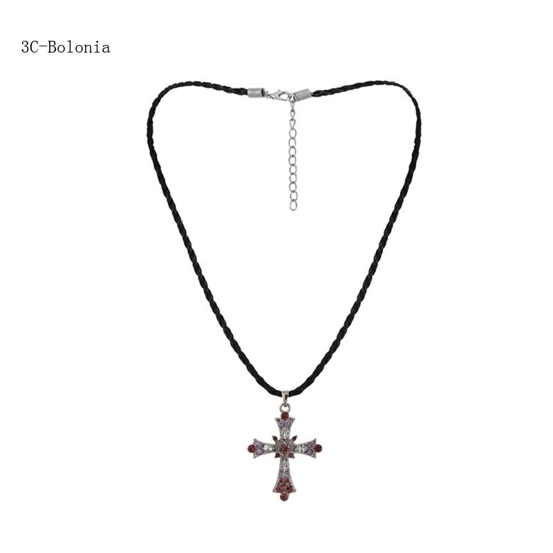 Vòng Cổ Choker Mặt Chữ Thập Đính Đá Thời Trang Cho Nữ