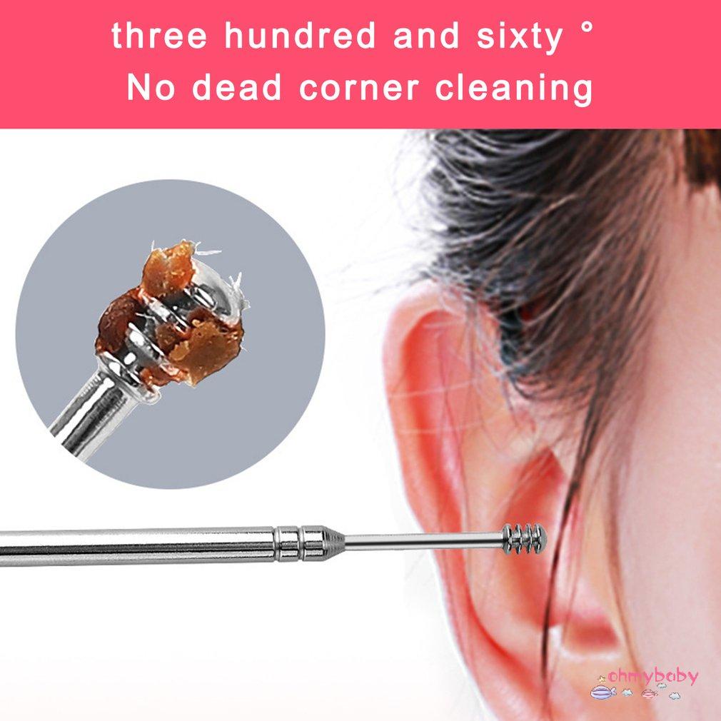 [InStock] Bộ 6 Thép Không Gỉ Xoắn Ốc Tai Chọn Thìa Ráy Loại Bỏ Bụi Di Động Đa Năng Chăm Sóc Dụng Cụ Làm Đẹp [Z/1]