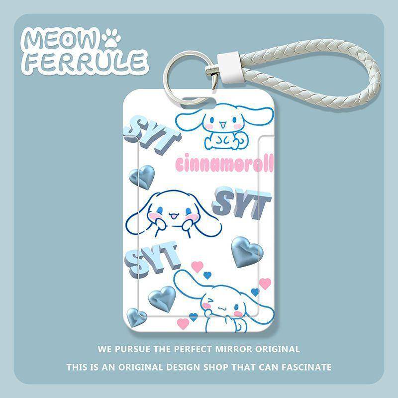 ⭐ iLado ⭐ Dây đeo bảng tên Gia đình 3d Sanrio Thẻ tên Thẻ đeo tên dây đeo thẻ co rút thẻ sinh viên dễ thương Hoạt hình dây rút thẻ thẻ đeo học sinh bao đựng văn phòng phẩm giá sỉ
