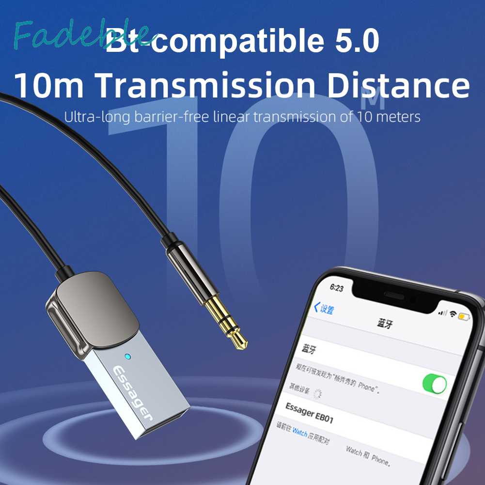 Essager Thiết Bị Nhận Tín Hiệu Âm Thanh Bluetooth Jack 3.5mm Cho Xe Ô Tô