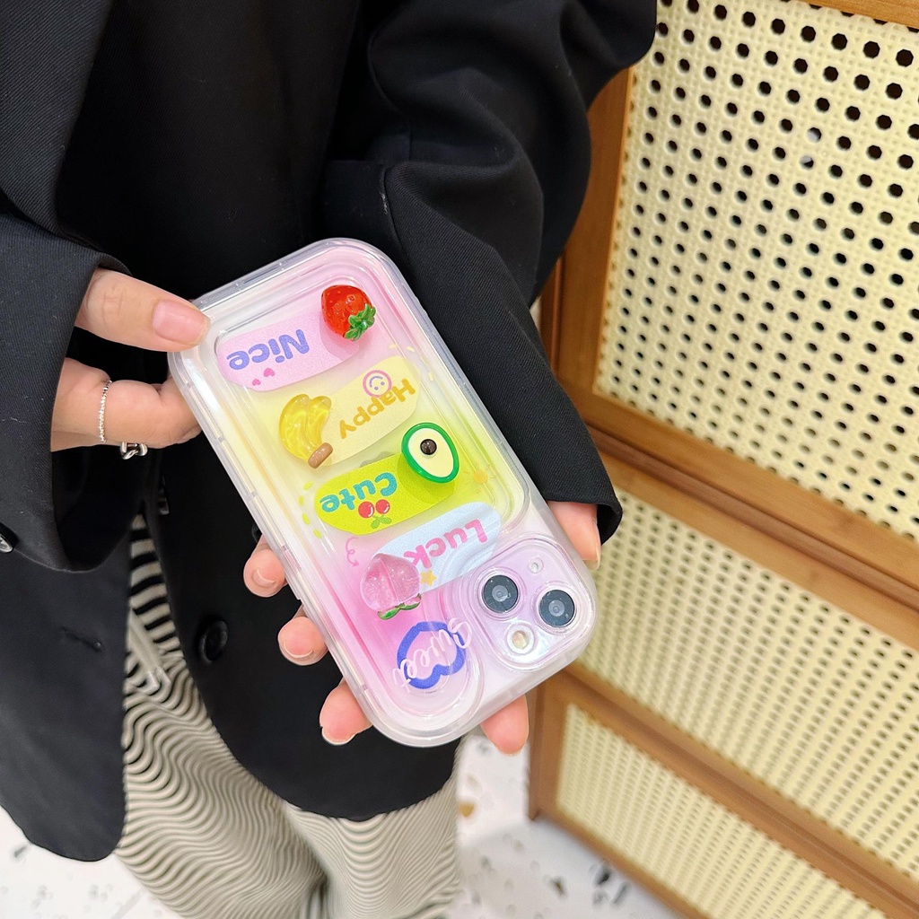 Ốp Điện Thoại Tpu Dẻo Họa Tiết Dâu Tây / Chuối Có Túi Khí Chống Sốc Cho iPhone 14 Plus 13 12 11 Pro Max