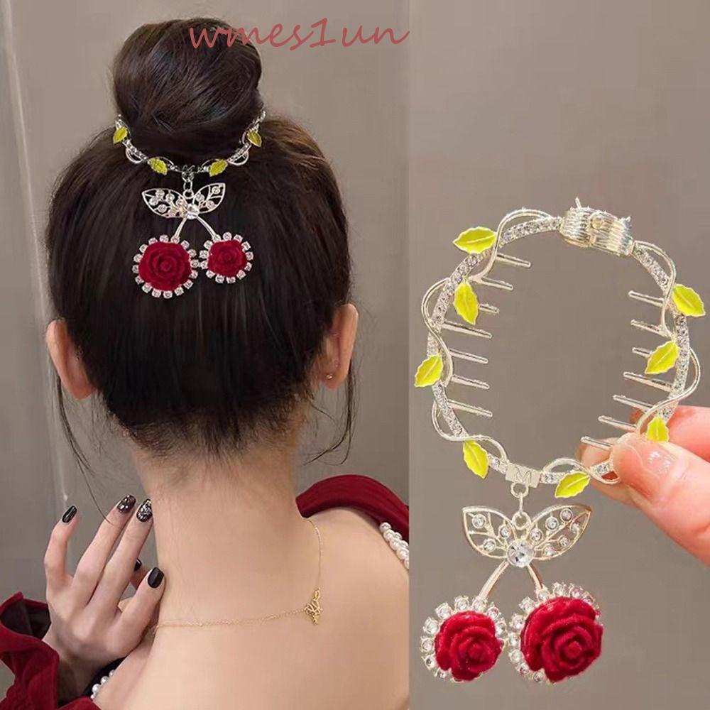 Kẹp Tóc Đuôi Ngựa Cố Định Đuôi Ngựa Cỡ Nhỏ Họa Tiết Hoa 15H Thiết Kế Tinh Tế Thời Trang