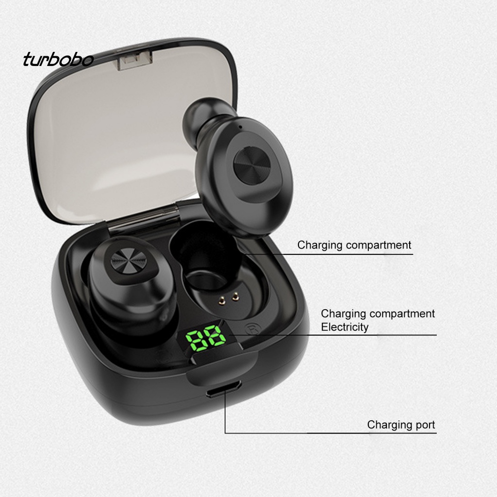 1 Set Tai Nghe Nhét Tai Không Dây Bluetooth Tiết Kiệm Năng Lượng Hiển Thị LED Kỹ Thuật Số ABS