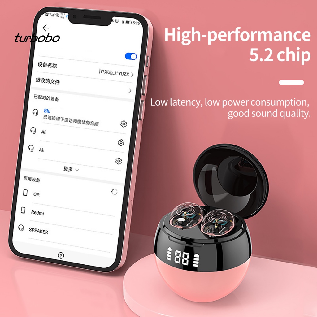 Tai Nghe Nhét Tai Bluetooth Không Dây J12 Điều Khiển Cảm Ứng Âm Thanh Nổi Màn Hình Kỹ Thuật Số Cho Nữ