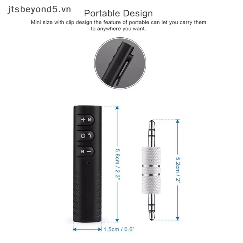 # JY # không dây Bluetooth 5.0 Receiver Adapter 3.5mm jack cho âm nhạc xe hơi âm thanh AUX ..