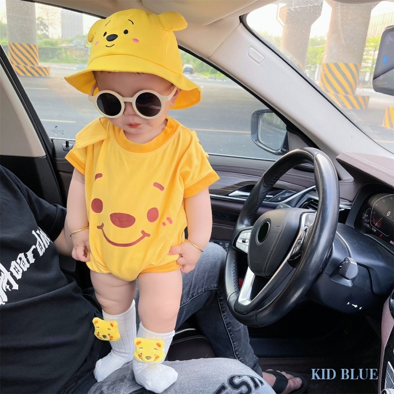 Áo Liền Quần Tam Giác Họa Tiết Hoạt Hình Thời Trang Mùa Hè Cho Bé