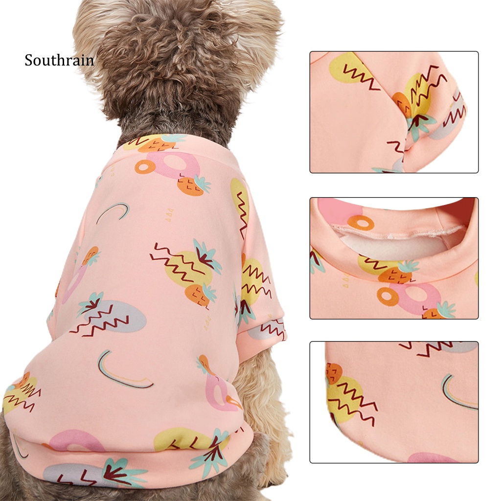 Áo Sweater Chui Đầu Giữ Ấm In Họa Tiết Dễ Thương Thời Trang Thu Đông Cho Cún Cưng